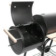 thumbnail image 4 of Barrel Charcoal Grill with Side Table, 500-600 Degrees, Multi-function oven with Wheel, Output for Outdoor Cooking Kitchen and Patio Backyard Barbecue, Stainless Steel, 4 of 9