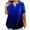 X4-Blue-D, variant on Womens Basic Tops Summer Tshirts Longer Length Round Neck Short Sleeve Shirts Plus Size Blouses Dark Gray 5X