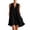 Black, variant on Women's Cotton Linen V Neck Sleeveless Mini Dress, Casual Loose Ruffle Hem Beach Sundress with Pockets, Summer Vacation Flowy Tunic Dress for Women S-2XL