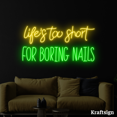 thumbnail image 3 of Craftnamesign Life To Short For Boring Nails Neon Sign, Nails Room Decor, 3 of 4