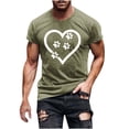 thumbnail image 1 of FAIWAD Men Summer Tops Short Sleeve Round Neck Printed T-Shirts Slim Stretch Workout Tops, 1 of 5