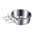 thumbnail image 1 of Plato de alimentación para pájaros Yinane Comedero para pájaros taza de acero inoxidable con soporte de abrazadera 16cmx6cm, 1 of 8