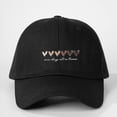 thumbnail image 4 of Helii Womens Cotton Baseball Cap – Heart Embroidered Adjustable Dad Hat, Unstructured Low Profile Cap with One Day at a Time Quote, Cute Outdoor Travel Sun Hat for Women Black,One Size, 4 of 4