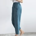thumbnail image 3 of Itsame Womens Loose Long Pants Pocket Relaxed High Waisted Wide Leg Sweatpants Blue Size 3XL, 3 of 4