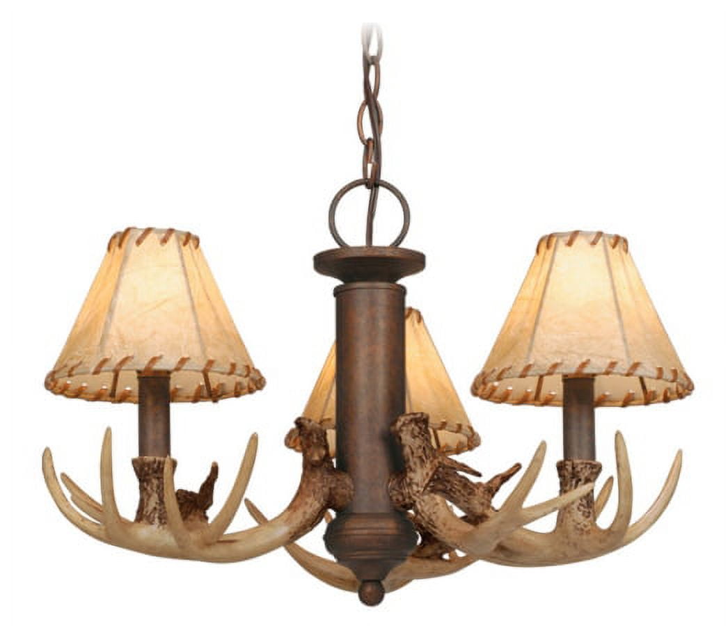 LK33053WP-Vaxcel-Lodge 3-Light Convertible Light Kit in Rustic and Shaded Style 12 Inches Tall and 19.5 Inches Wide Sansujyuku sansujyuku.com