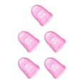 thumbnail image 3 of Seitruly Puntas de los dedos de guitarra de silicona Protectores de dedos antideslizantes resistentes al desgaste púas protectoras multicolores Rosa L 5piezas, 3 of 6