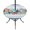 Green Blue White, variant on Round Outdoor Tablecloth with Umbrella Hole and Zipper, Blue Starfish Beach Tablecloth with Elastic Waterproof, Summer Conch Coral Coastal Wood Grain Patio Table Covers for 55" - 60" Pool Tables