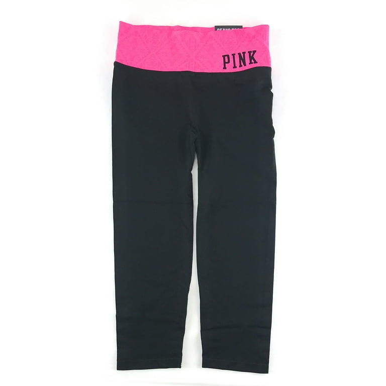 Victoria Secret Pink Yoga Pants Capris Crop Small S Fold Over