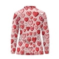 thumbnail image 3 of Uorisanigo Cute Love Heart Womens Long Sleeve Golf Shirt Versatile Stylish Athletic Polo Workout Tops 1/4 Zipper Tennis Tops for Tennis Hiking & Outdoor Sports, 3 of 7