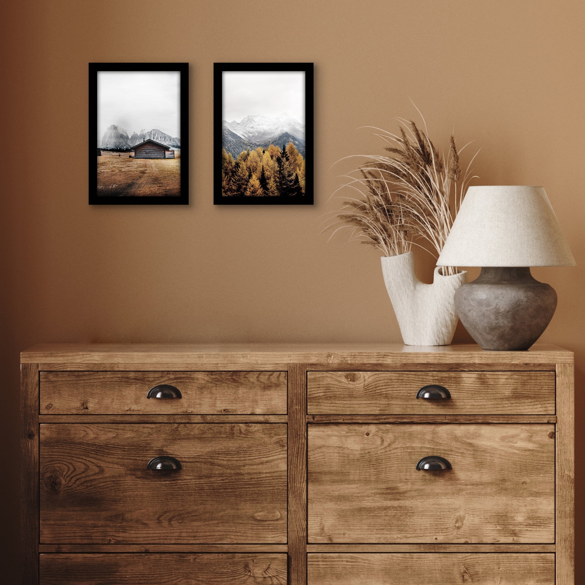 Americanflat 4x6 Picture Frame with Shatter-Resistant Glass 2 Pack Streamline Collection Thin Border - Black