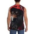 thumbnail image 4 of Lsque Mysterious Hooded Wolf Print Men's Cotton Blend Sleeveless Muscle Shirts (S-3XL)- Moisture Wicking, Odor Protection, UPF 30+,Small, 4 of 8