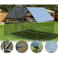 thumbnail image 2 of Polar Aurora Enlarged Metal Chicken Coop Hen Chicken Run House Walk-in Poultry Cage Rabbits Habitat Cage w/Waterproof and Anti-UV Cover for Yard Farm Outdoor (9.2' x6.2'x6.4'), 2 of 4