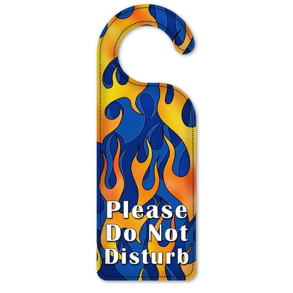 Do Not Disturb Door Knob Hanger Sign - Blue Flames - Image by Dan Morris