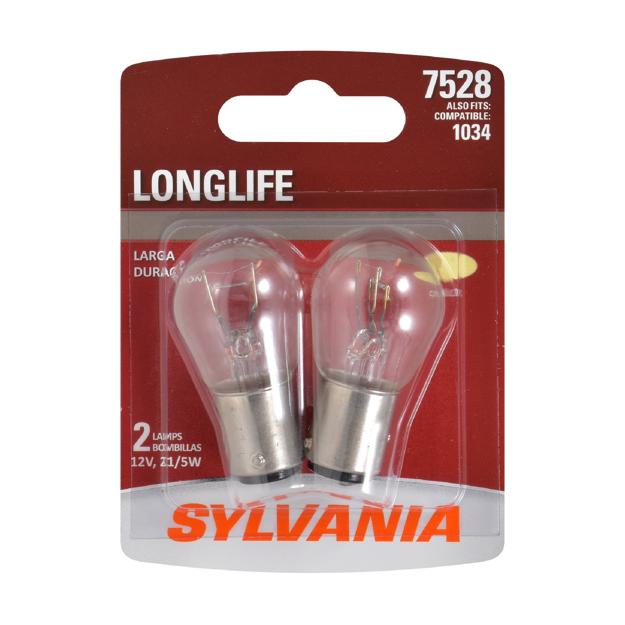 Sylvania 7528 Long Life Automotive Mini Bulb, Pack of 2.