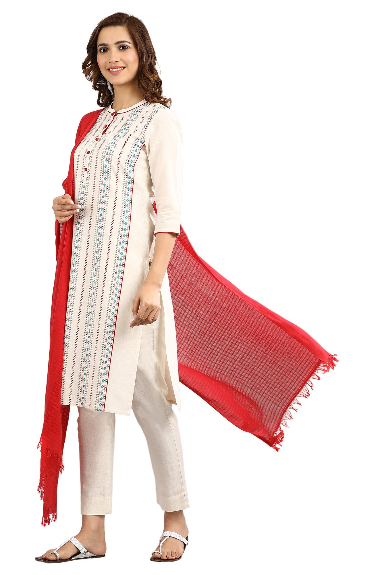 Band Collar Straight Kurta NaturalMedium