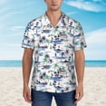 thumbnail image 5 of Uemuo Hawaii Palms Printed Regular Fit Short Sleeve Casual Hawaiian Shirt for Men,Aloha shirt,Tropical shirt,Floral print shirt,Vacation Beach shirt-, 5 of 9