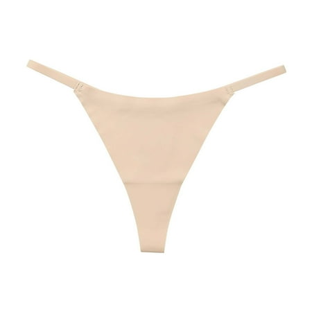 Bigersell Cotton Underwear Women Clearance Womens High Waisted Underwear Thong Panty Style P-1179 Nylon Brief Panties Thongs Ladies Briefs Mid Waist Women s Briefs Beige XL