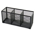 thumbnail image 3 of Preplabs Pen Holder for Desk 3-Section Pencil Holder - Black Metal Mesh Stationery Storage Stand for Brushes/Classroom Teacher Supplies, 3 of 10