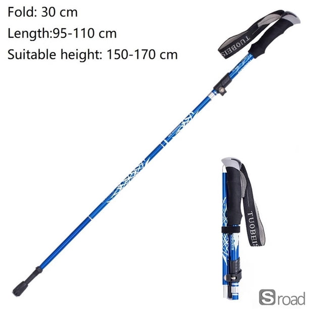 Bastones De Senderismo Plegables Ajustables De Aleación De Aluminio, Bastones De Trekking Ultraligeros De 5 Secciones Para Montañismo, Caminata Y Camping