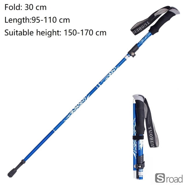 Bastones De Senderismo Plegables Ajustables De Aleación De Aluminio, Bastones De Trekking Ultraligeros De 5 Secciones Para Montañismo, Caminata Y Camping