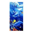 thumbnail image 1 of Toalla de playa para niñas,Toalla de baño con estampado de delfines,Toalla de piscina de 150*70CM Toalla suave para amantes de la playa, 1 of 5