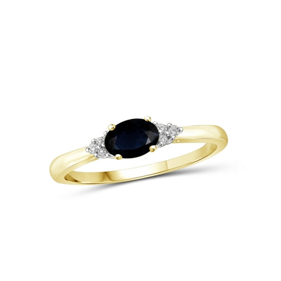 0.67 Carat T.G.W. Sapphire Gemstone and Accent White Diamond Women's Ring