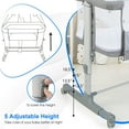 thumbnail image 4 of OLAKIDS 3 in 1 Baby Bassinet, Bedside Sleeper for Newborn, Folding Crib with Mattress, Travel Bag, Wheels, 4-Sided Mesh, Easy to Assemble Cradle Co Sleeper Stationary, Rock, 4 of 9