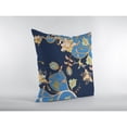 thumbnail image 3 of Carnation Garden Throw Pillow in Light Blue on Navy 18x18, 3 of 4