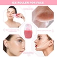 thumbnail image 2 of Molde de hielo reutilizable para cara, hielo para cara para apretar la piel, soporte de hielo de silicona para cara, regalo para el cuidado de la piel de glaseado para mujeres (rosa), 2 of 5
