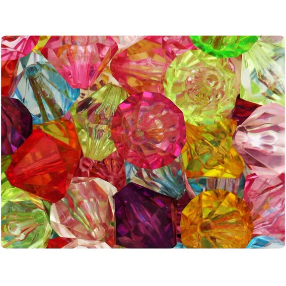 BeadTin Mixed Transparent 20mm Faceted Bicone Plastic Beads (15pcs)