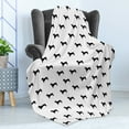 thumbnail image 4 of Dog Lover Soft Flannel Fleece Throw Blanket, Monochrome Dachshund Silhouettes Breed Dog Domestic Canine Pattern Active Pet, Cozy Plush for Indoor and Outdoor Use, 50" x 60", Black White, by Ambesonne, 4 of 5