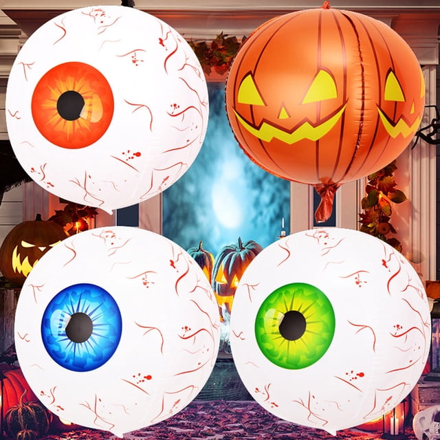 SCZ Fiesta de Halloween Globos oculares Globos oculares inflables 4D Coración de fiesta para Halloween Fiesta temática aterradora al aire libre y Garn Halloween