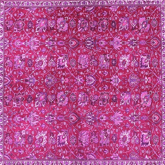 Ahgly Company Indoor Square Persian Pink Traditional Area Rugs, 7' Square