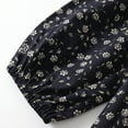 thumbnail image 6 of Toddler Girls Dresses Casual Floral Lace Collar Long Sleeve Kids Spring Fall Birthday Dress for Girls Size 3-4T,Black, 6 of 9