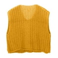 thumbnail image 4 of Women's Sleeveless Knit Cardigan Vest Solid Color Short Length Front Button Pocket Style, 4 of 7
