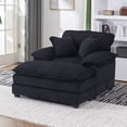 thumbnail image 7 of Aukfa 56" Corduroy Chaise Lounge, 2 Pillows, Black, 7 of 7