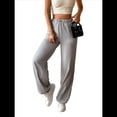 thumbnail image 1 of Pantalones de Mujer de Cintura Alta con Bolsillos y Parte Inferior . Gris XL, 1 of 8