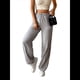 thumbnail image 1 of Pantalones de Mujer de Cintura Alta con Bolsillos y Parte Inferior . Gris M, 1 of 8