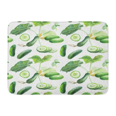Godpok Bright Green Drawing Cucumber Hand Draw Watercolor White