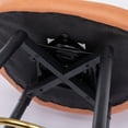 thumbnail image 6 of 180° Swivel Bar Stools Set of 2, Modern Leathaire Fabric Bar Chairs with Wingback and Footrest, Counter Stool with Nailhead Trim and Metal Base, for Kitchen Island Restaurant Pub Counter, Orange, 6 of 7