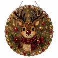 thumbnail image 3 of Leutsin Christmas Pearl Diamond Art Hanging Ornament Kit, Xmas Reindeer Acrylic Round Board with Lace Edge DIY Diamond Painting Suncatcher Set, Handmade Holiday Hanging Decor Gift for Window Wall, 3 of 7