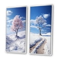 thumbnail image 3 of Designart "Snowy Tree gracefulness I" Snow Framed Wall Art Set Of 2 - White Landscapes Gallery Wall Frame Set For Home Decor, 3 of 6