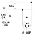 thumbnail image 4 of Enchufe eléctrico Leviton 515PA, 15 amperios, 125 V, conexión a tierra blindada, 4 of 4