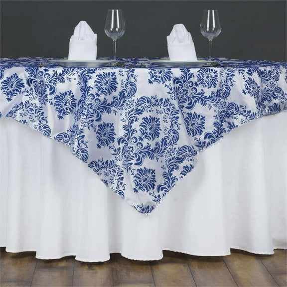 Efavormart Royal Damask Flocking Square Tablecloth Overlay 60"x60" Square Tablecloth Cover For Wedding Party Event Banquet
