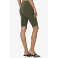 thumbnail image 5 of Women's PLUS Basic Stretch Cotton Span High Waist Above Knee Bermuda Short Leggings, 5 of 7