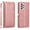 Rose Gold, variant on For Samsung Galaxy A52 4G / SM-A525 / Galaxy A52 5G / SM-A526 Triple Card Slot Flap Folio Stand Leather Wallet Pouch Case Cover Blue