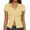 Yellow, variant on Women's Button-Up Ribbed Short Sleeve Cardigan - Pure Color, Stretchy Fabric, Versatile Layering, Comfort Fit, Multiple Sizes/Colors