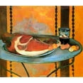 thumbnail image 3 of Gauguin, Paul 13x12 Black Modern Framed Museum Art Print Titled - Still Life With Ham, 3 of 5