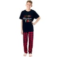 thumbnail image 4 of Ihaphap Family Matching Christmas Pajamas Set, Merry Christmas Y'all Print Short Sleeve Tee & Red Buffalo Plaid Pants, Holiday Family PJs Sleepwear for Men Women Kids, M-Men, 4 of 5