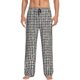 thumbnail image 1 of Balery Black And White Houndstooth Pantalones de pijama para hombre, pijama ultraligero, pantalón de descanso-Small, 1 of 6